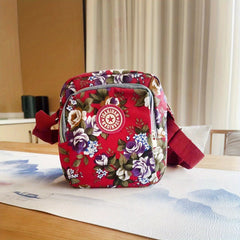 Floral Print Crossbody Phone Bag Lightweight Shoulder Bag