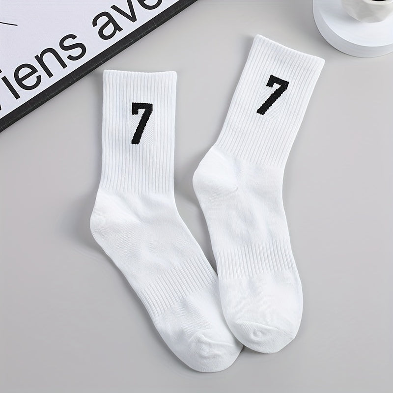 Number Print Socks Mid Tube Women's Stockings