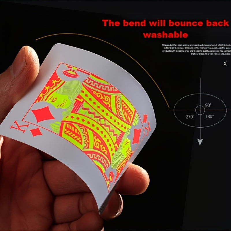 2PCS Fluorescent Waterproof Playing Cards for Poker Gift