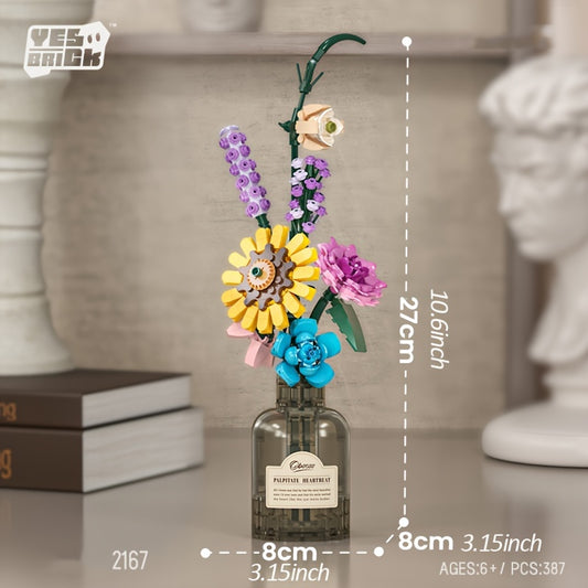 Mini Building Blocks Floral Architecture Set DIY Flowers Adults