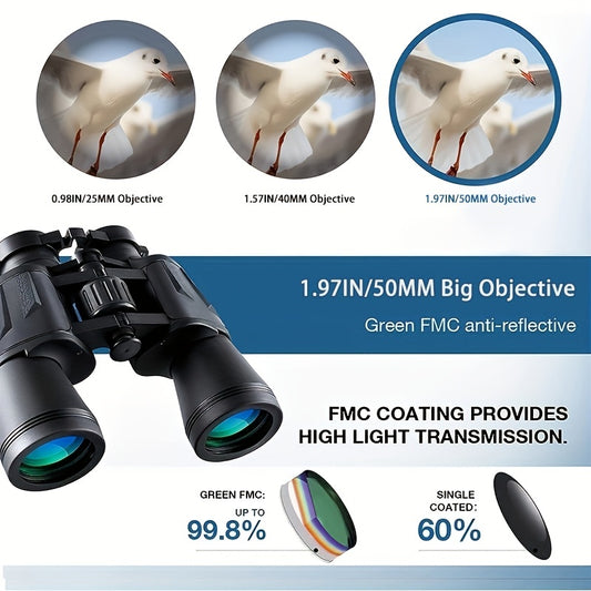 20x50 Compact Binoculars Adults Kids Bird Watching Travel Wildlife Outdoor
