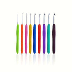 9pcs Colorful Sweater Crochet Set Soft Handle Weaving Tool for Arthritic Hands