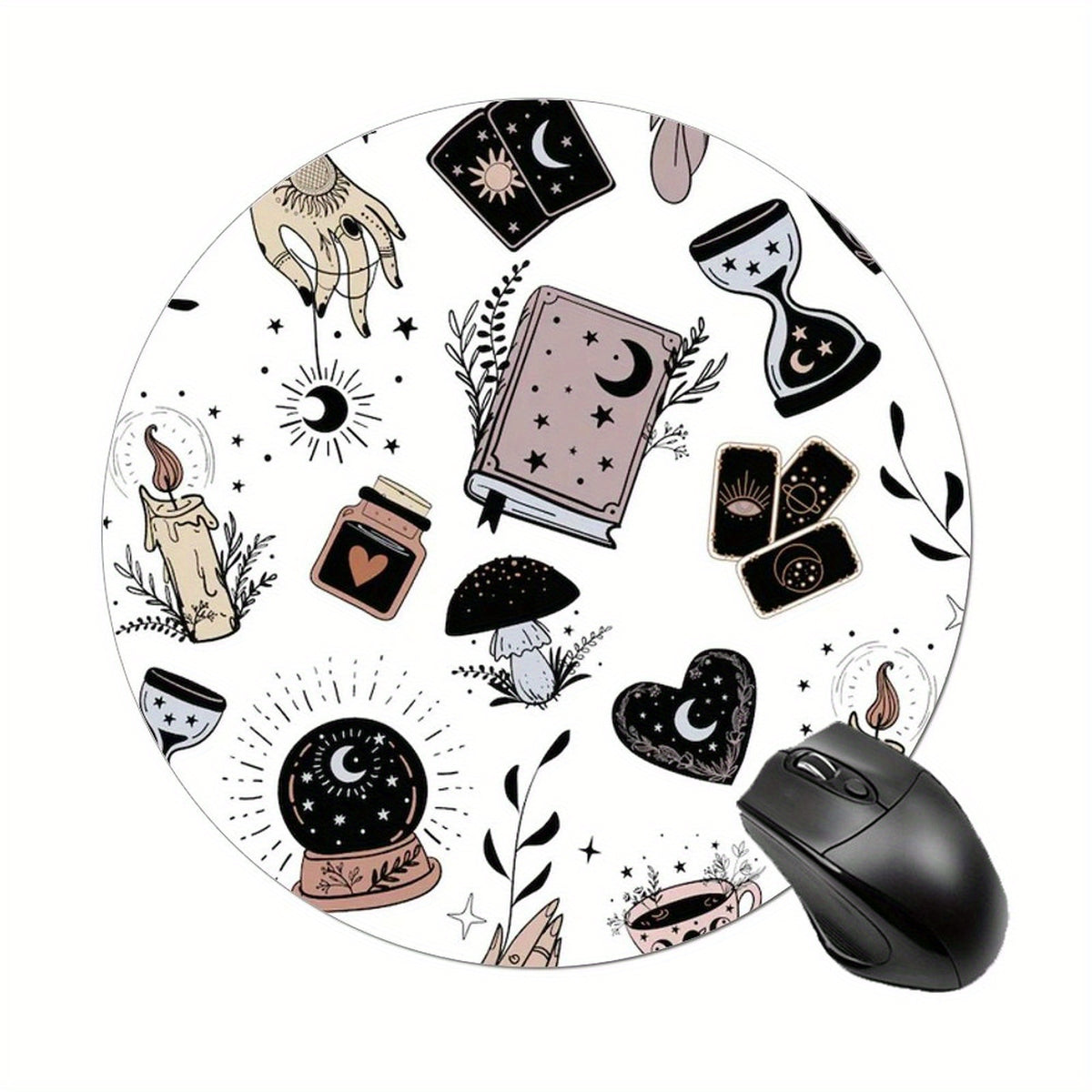 Round Mouse Pads Washable Fabrics Non Slip Rubber Base Computer Mouse Pads