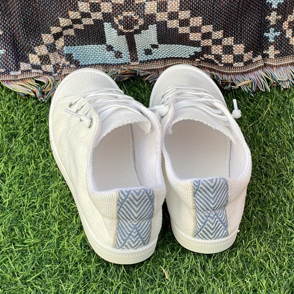 Women's Casual Solid Flat Sports Lace Up Shoes
