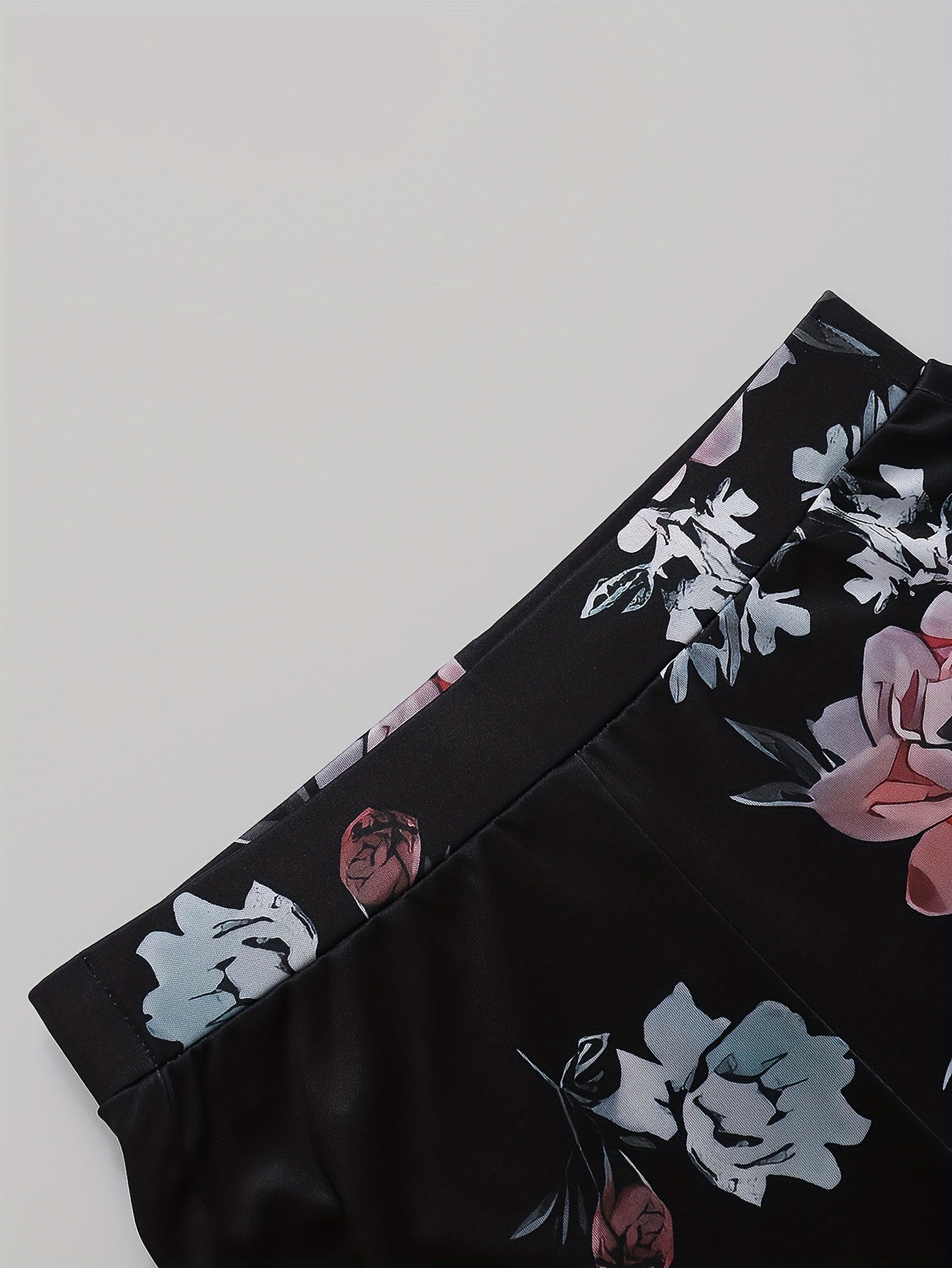  Floral Print High Rise Flared Leg Trousers