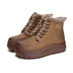 Women's Thermal Snow Boots Thick Sole Height Increasing Chunky Boots