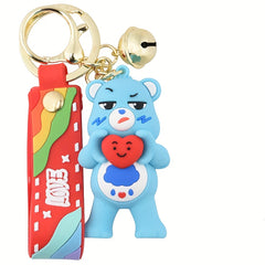 Cartoon Bear Bracelet Keychain Doll Purse Bag Car Key Charm Accessory