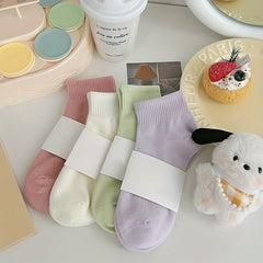 10 Pairs Solid Short Socks Comfy & Breathable Women's Stockings