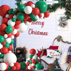 Christmas Balloon Garland Set Green Red Decoration Balloon Strip Tape Glue Dot