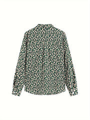  Women's Ditsy Print Button Up Blouse