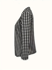 Women's Plus Allover Print Split Collar Blazer