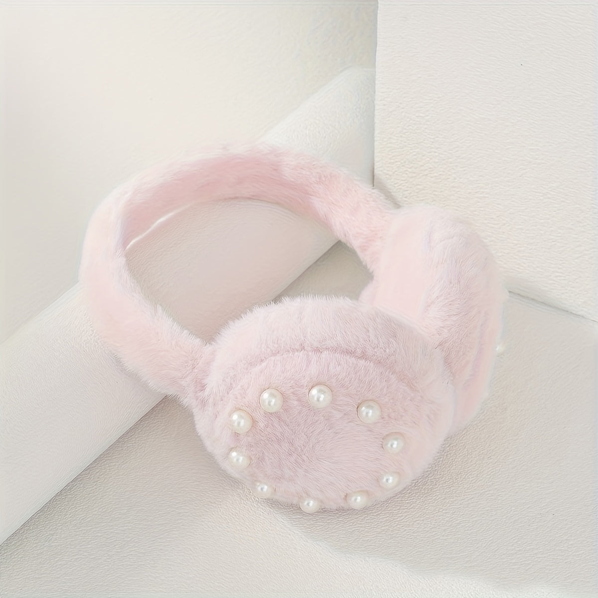 Foldable Pearl Accent Earmuff for Women