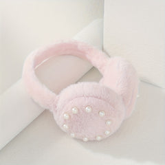 Foldable Pearl Accent Earmuff for Women