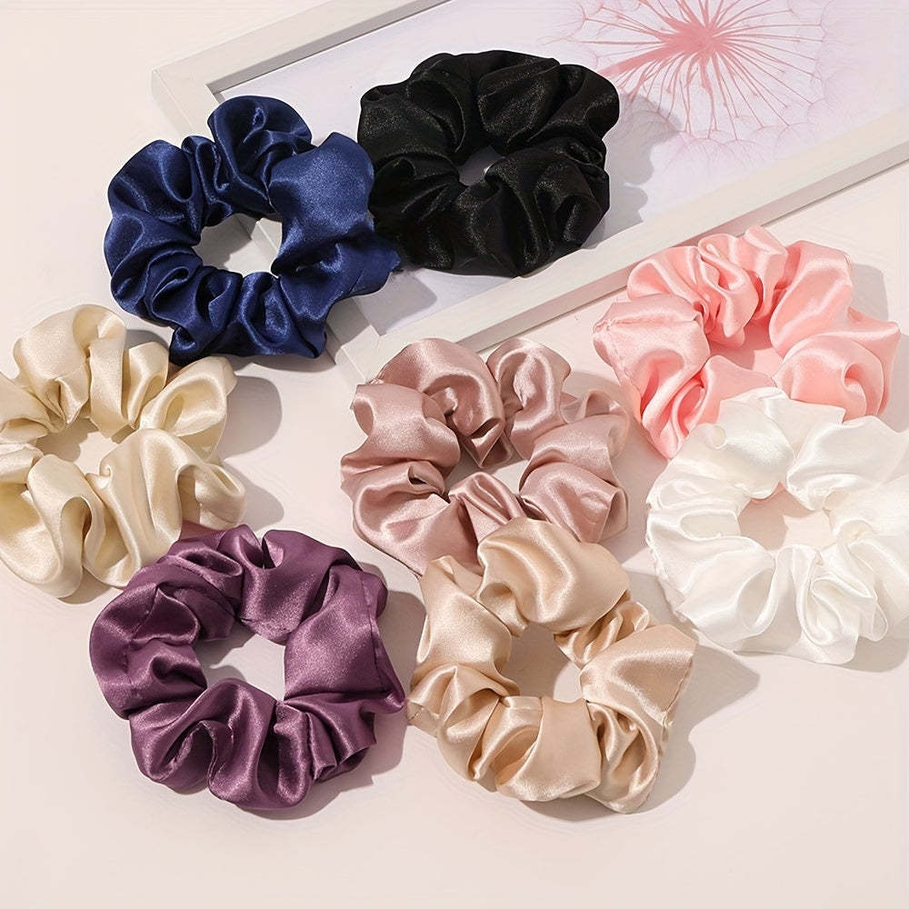 Silky Satin Scrunchies Hair Tie Ponytail Holder Hair Rope Women Girls Accessorie