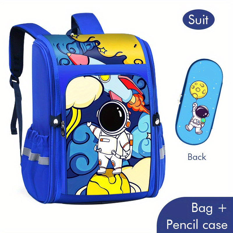 Rocket Astronaut School Bag Laptop Bag Outdoor Sports Casual Backpack