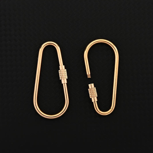Brass Keychain Carabiner Safety Buckle With Lock for Outdoor Camping Hiking