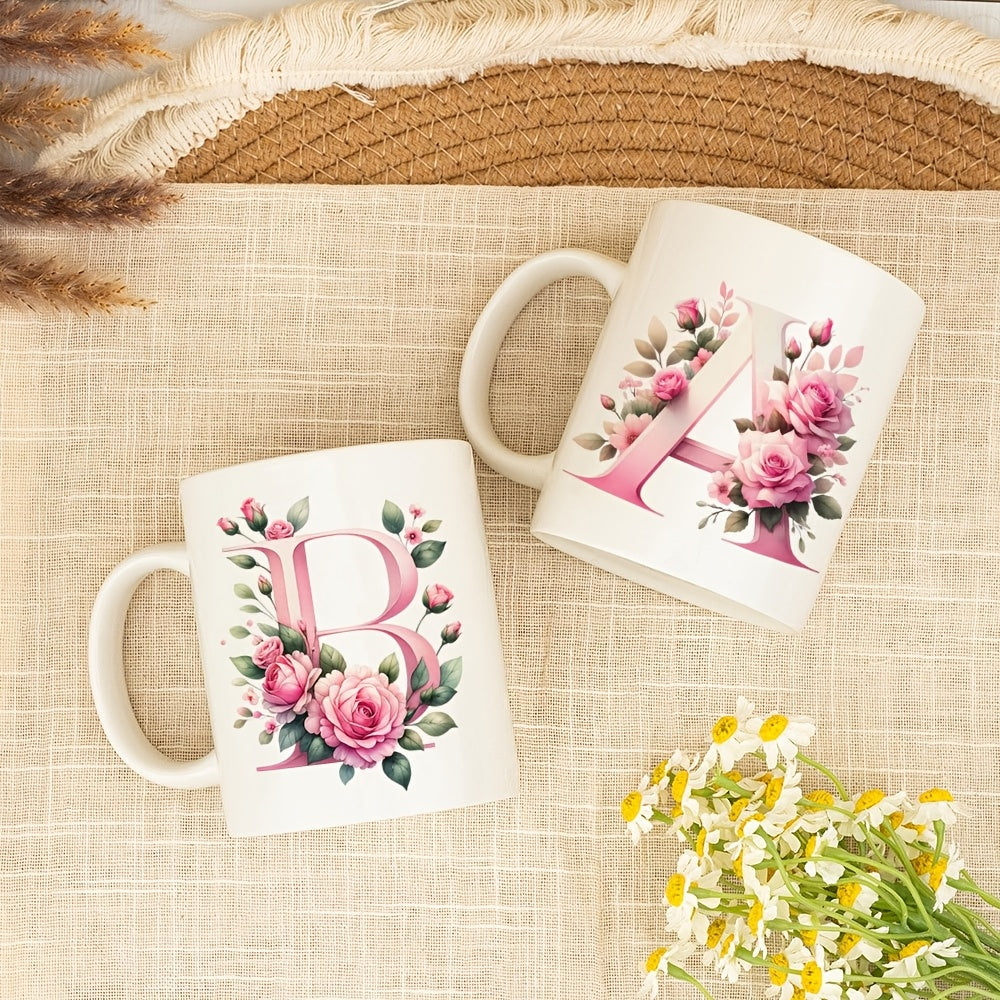 27pcs Pink Floral Alphabet UV Transfer Paper Waterproof Self Adhesive Decals