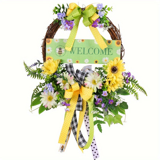 Spring Wooden Garland Decoration for Front Door - Holiday Party Supplies