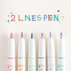 6pcs Double Line Stereo Gel Pens, Colorful Ink, Smooth Writing