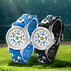 2pcs Football Pattern Quartz Watch