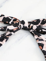  Leopard Print Cross Front Bikini Top