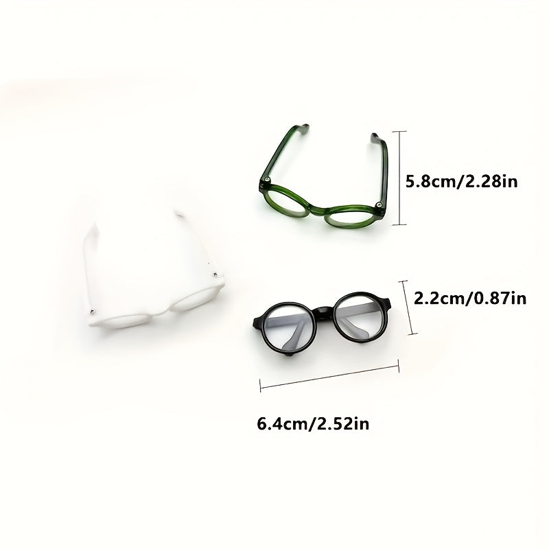 4pcs Mini Plastic Glasses Set Doll Accessories Craft Decorations