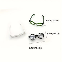 4pcs Mini Plastic Glasses Set Doll Accessories Craft Decorations