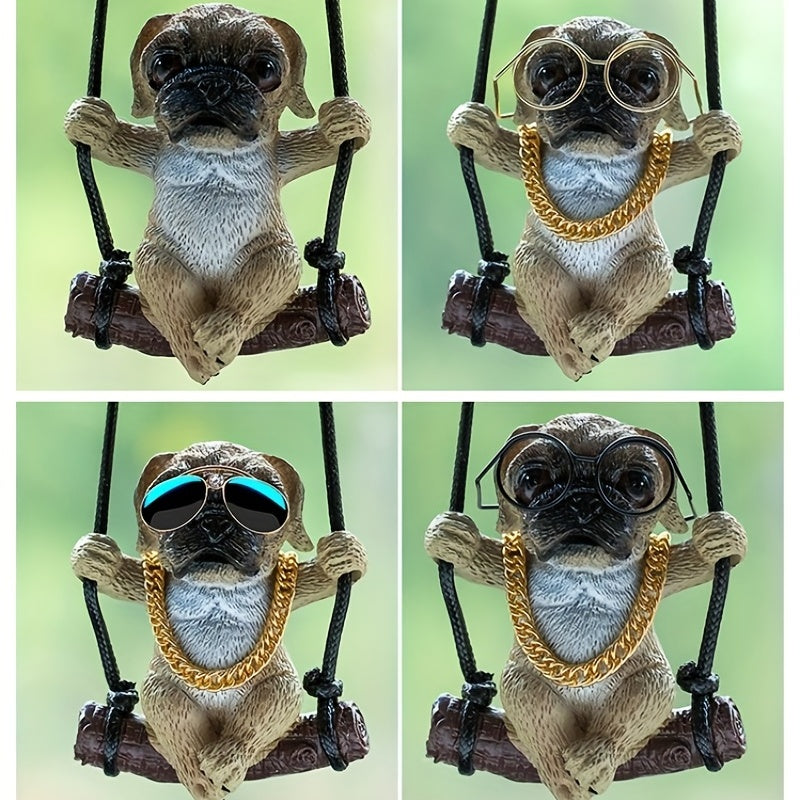 Anime Pug Gypsum Swinging Puppy Rearview Mirror Pendant