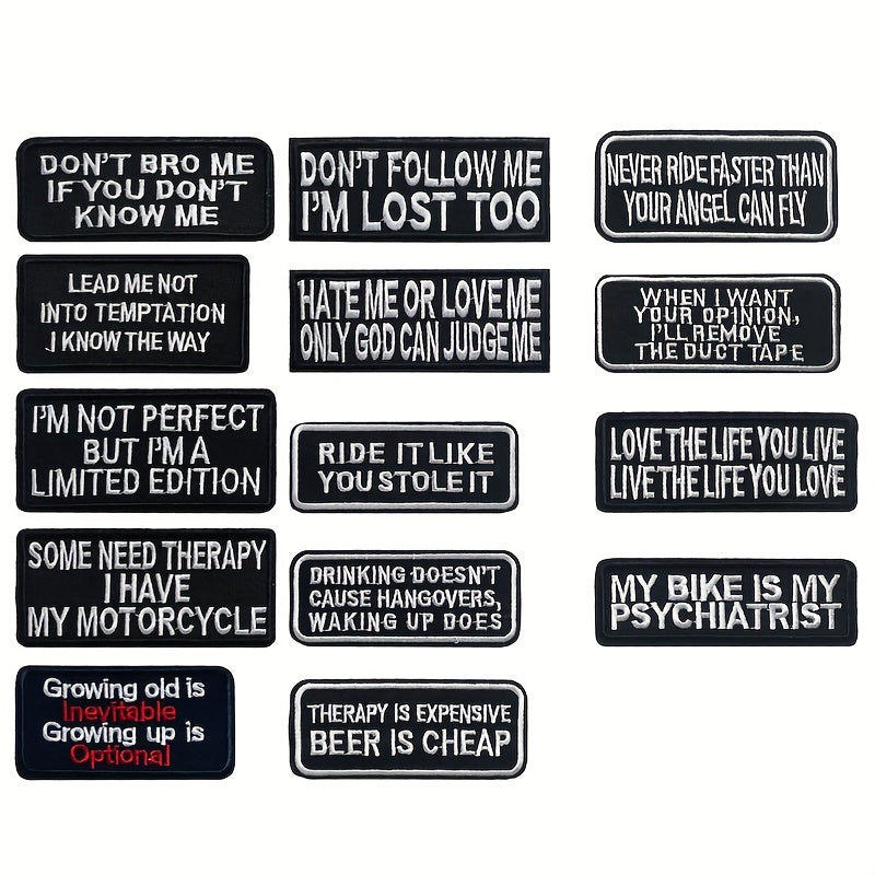 40pcs English Letter Embroidery Patches For Men Fashionable Arm Patches