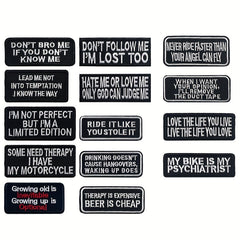 40pcs English Letter Embroidery Patches For Men Fashionable Arm Patches