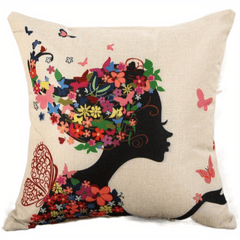 Linen Printed Cushion with Pillow Core