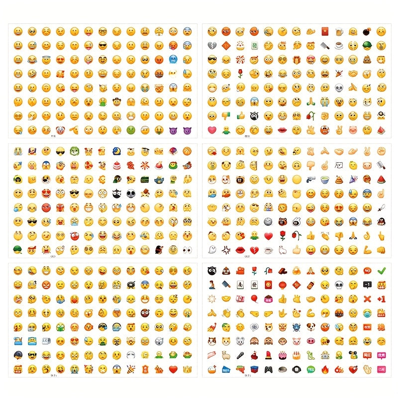 624 Mini Emoticon Stickers - Fun Variety of Patterns for DIY Decoration