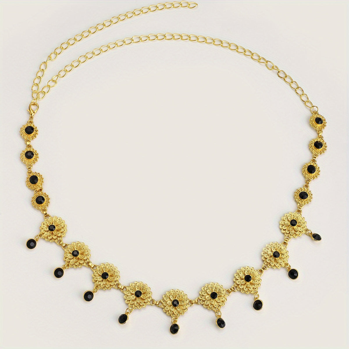Flower Crystal Waist Strap Tassel Chain Waist Jewelry