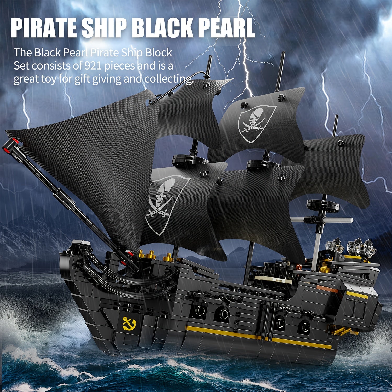 921pcs Sailboat Model Building Kit Desktop Decoration Christmas Birthday Gift