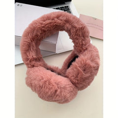 Women's Pink Fleece Earmuffs - Warm Winter Ear Covers