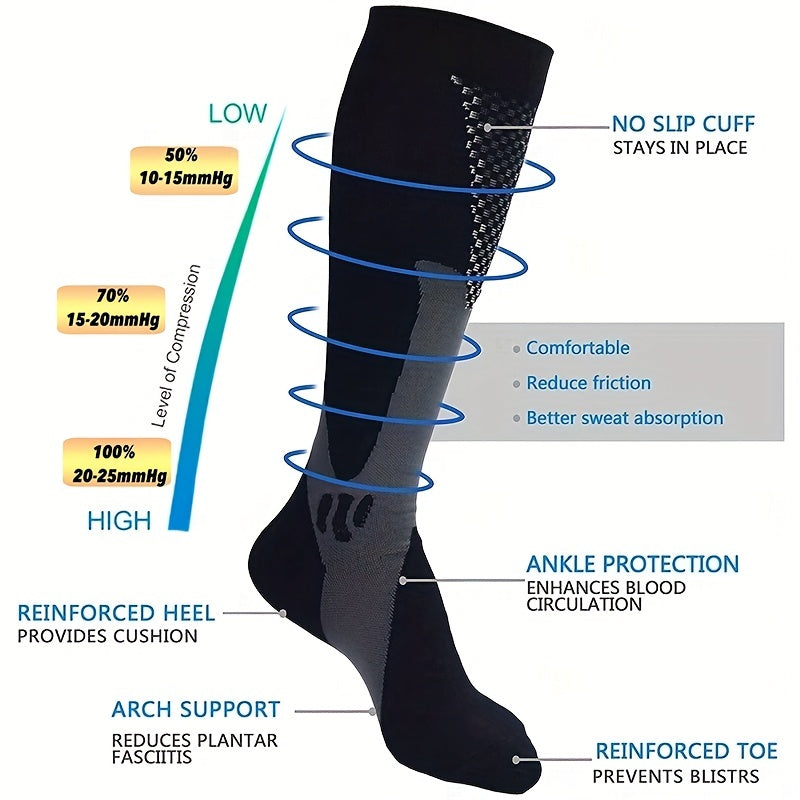 20-30mmHg Compression Golf Sport Socks Medical Nursing Prevent Varicose Veins
