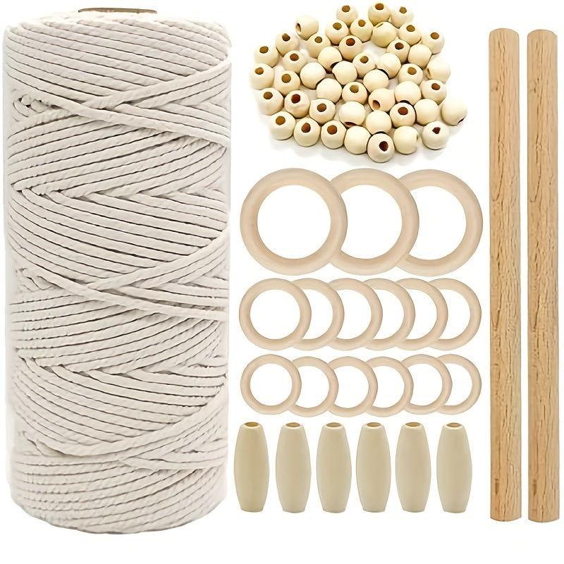 74pcs Macrame Kit Cotton Cord Starter Set DIY Craft Kits Adults Beginner