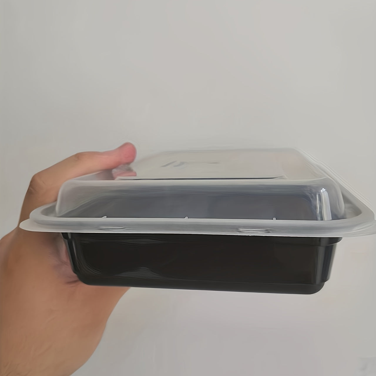 10ps Rectangle Thickened Lunch Box Plastic Commercial Sealed Lunch Box