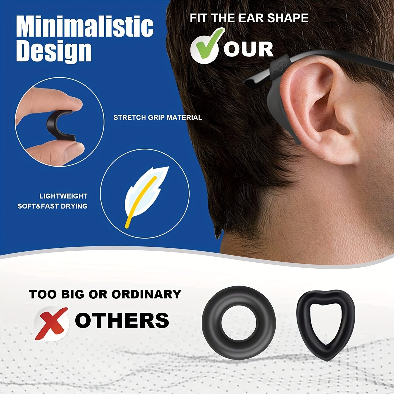 14 Pairs Anti-Slip Glasses Ear Grip Straps for Kids & Adults