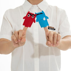 Colorful Felt Monster Finger Puppets for Emotional Learning