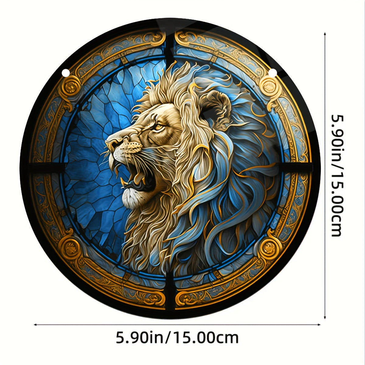 Roaring Lion Round Window Sun Catcher Acrylic Ornament