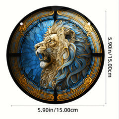 Roaring Lion Round Window Sun Catcher Acrylic Ornament