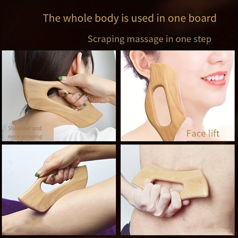 Wood Gua Sha Massage Tool Lymphatic Drainage Massager Grip Scraping Board