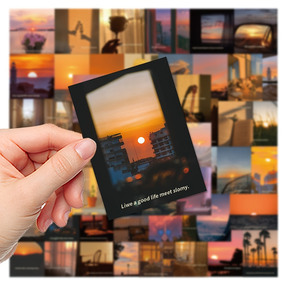 60pcs Sunset After Sunset High value Landscape Stickers DIY Waterproof Stickers
