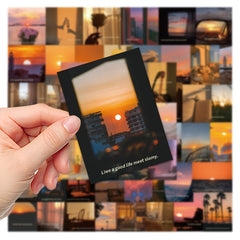 60pcs Sunset After Sunset High value Landscape Stickers DIY Waterproof Stickers