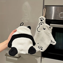 Panda Polar Bear Hand Towel Quick Dry with Loop