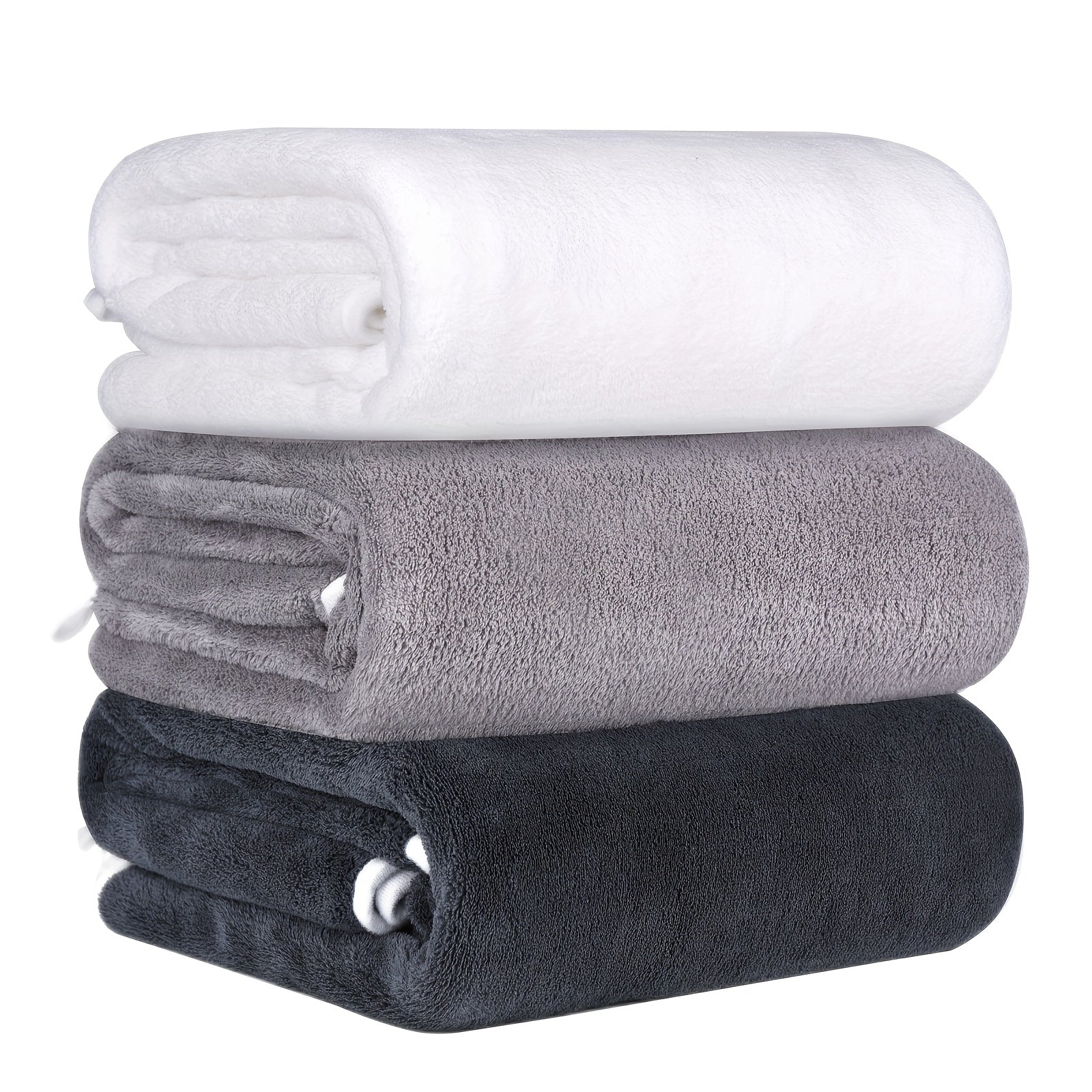 3pcs Quick Drying Microfiber Bath Towels - Absorbent & Multipurpose