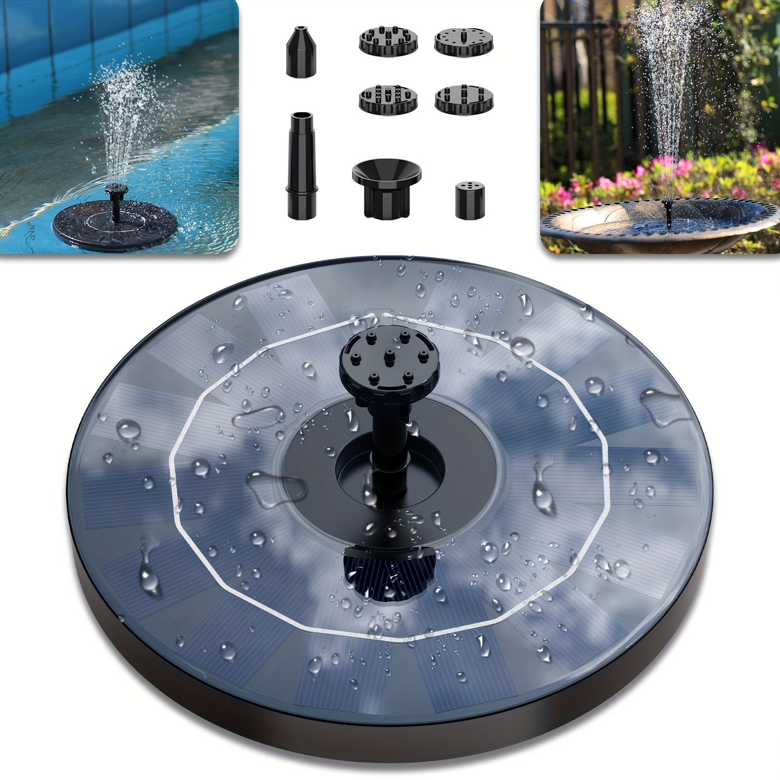 Solar Fountain Bird Bath Fountain Upgrade Glass Panel Solar Fountain