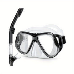 Panoramic View Snorkel Set Anti Fog Tempered Glass Diving Mask
