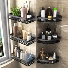 Bathroom Storage Rack No Drill Wall Mount Corner Shelf Holder